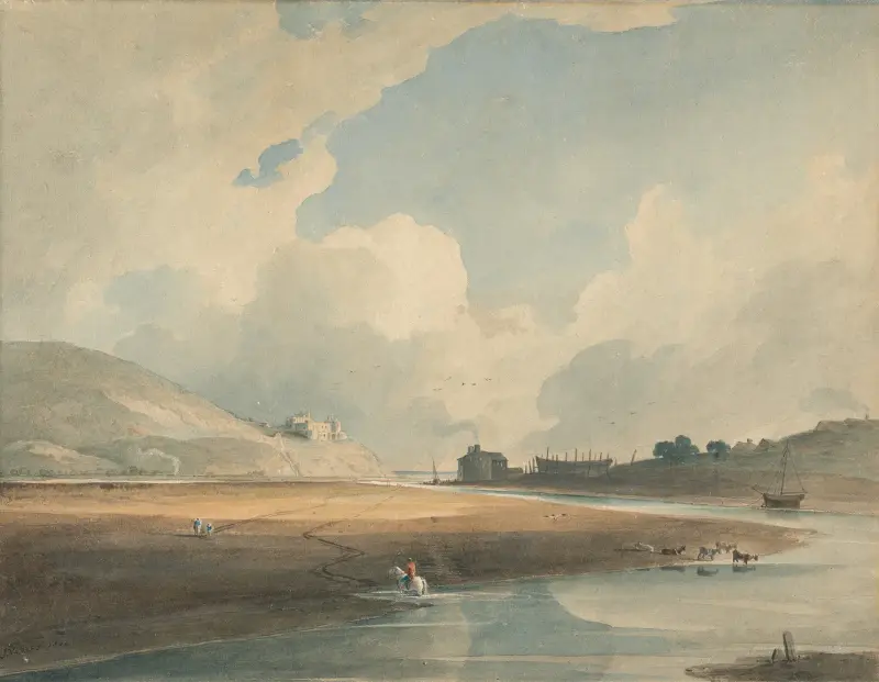Harlech Castle and Twgwyn Ferry av John Varley