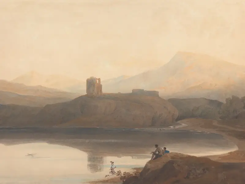 Llanberis Lake, with Castle Dolbadern av John Varley