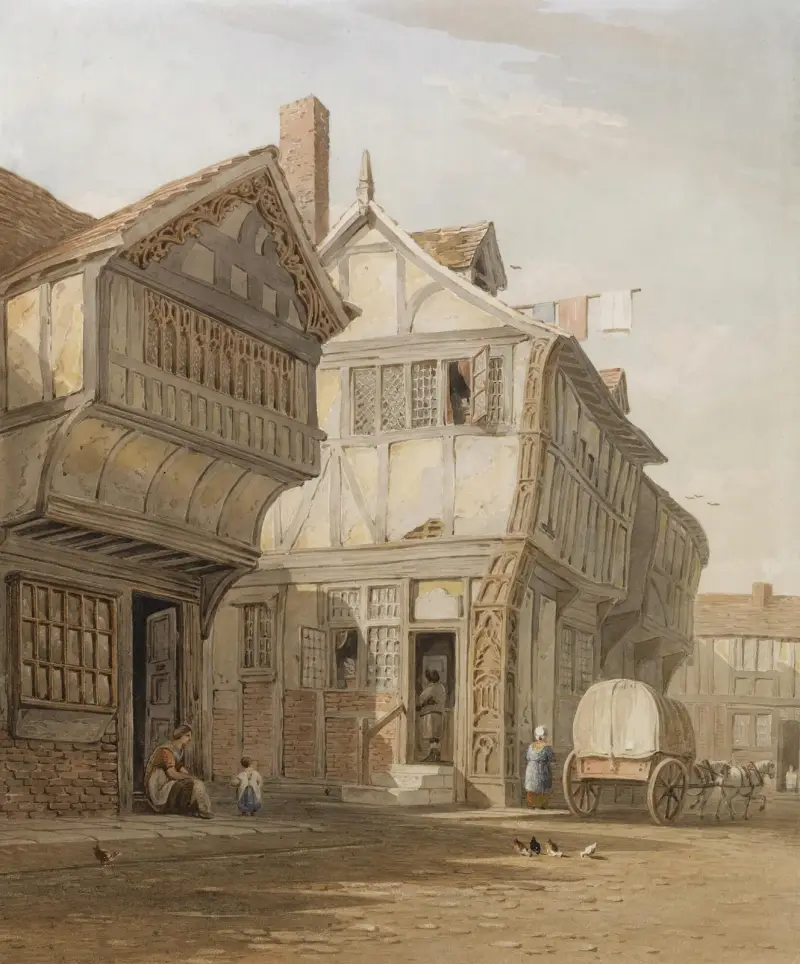Alte Häuser, Coventry von John Varley