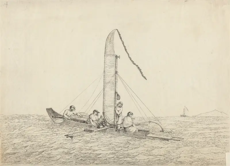 A Sailing Canoe of Otaheite, 1792 – nr 1 av John Webber