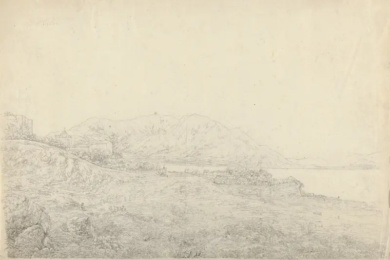 Ansicht von Macao mit dem Wohnhaus des Camões, wo er seine Lusiade schrieb, 1788 – Nr. 2 von John Webber