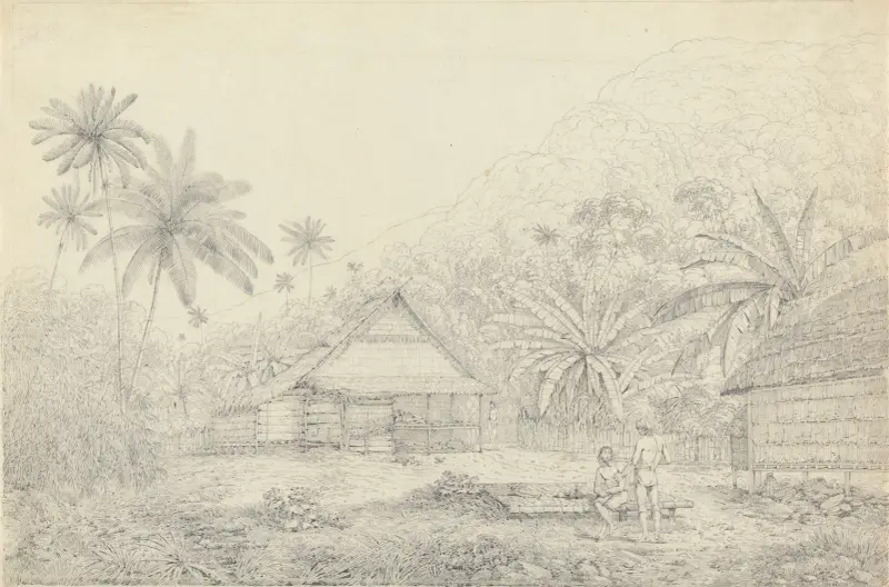 Ansicht auf der Insel Krakatau von John Webber