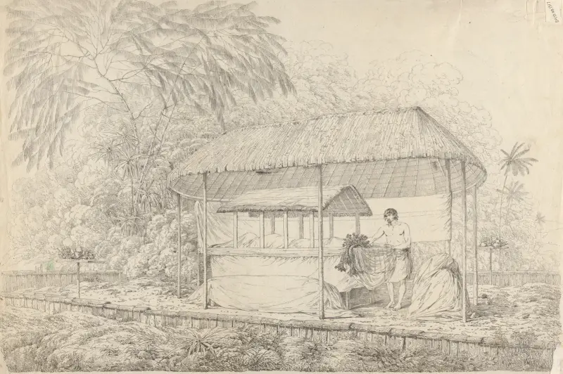 Waheiadooa, Chief of Oheitepha, Lying in State av John Webber