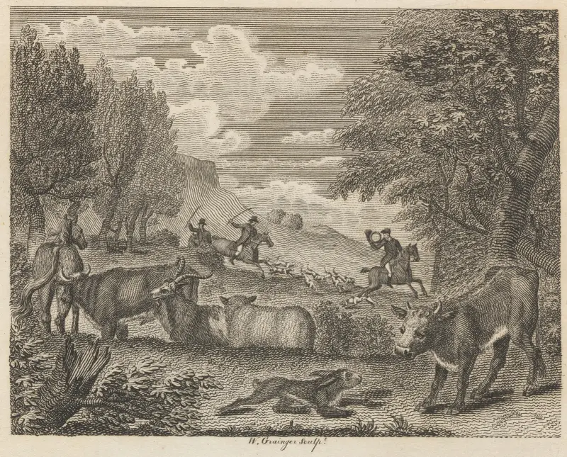 Fable L. The Hare and Many Friends av John Wootton
