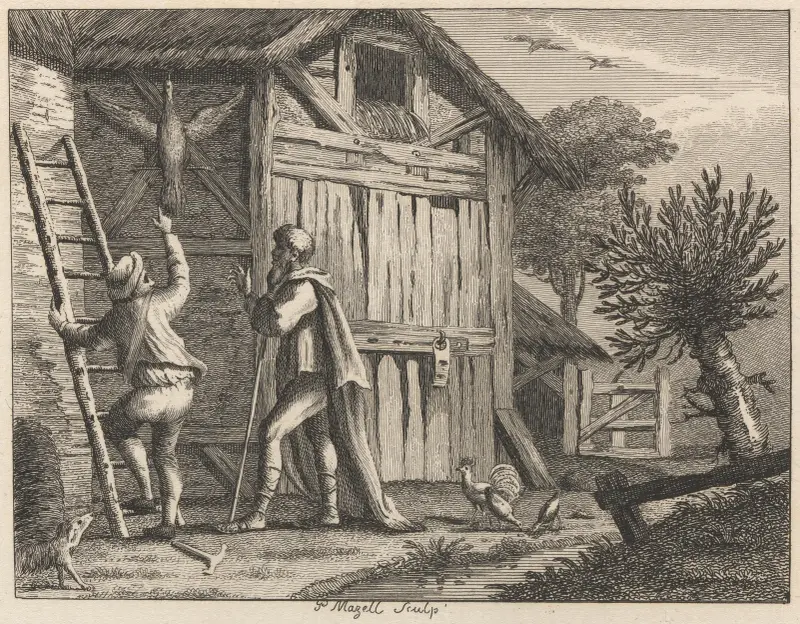 Fabel XXXVI. Pythagoras och lantbrukaren av John Wootton