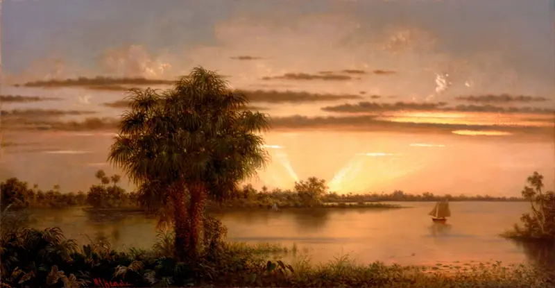 Východ slunce na Floridě, Martin Johnson Heade