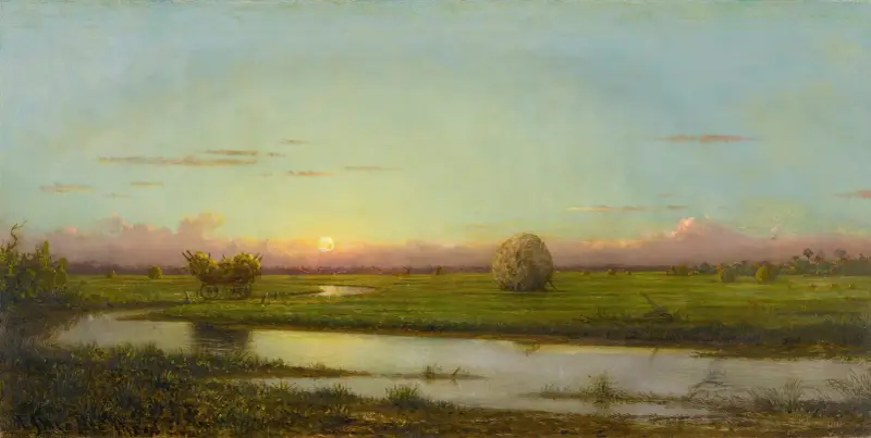 Zachód słońca nad łąkami Newburyport, Martin Johnson Heade