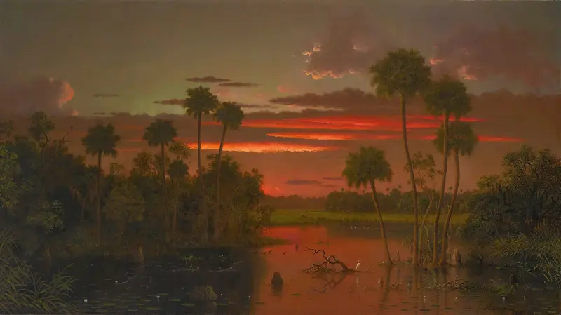 Velký floridský západ slunce, Martin Johnson Heade
