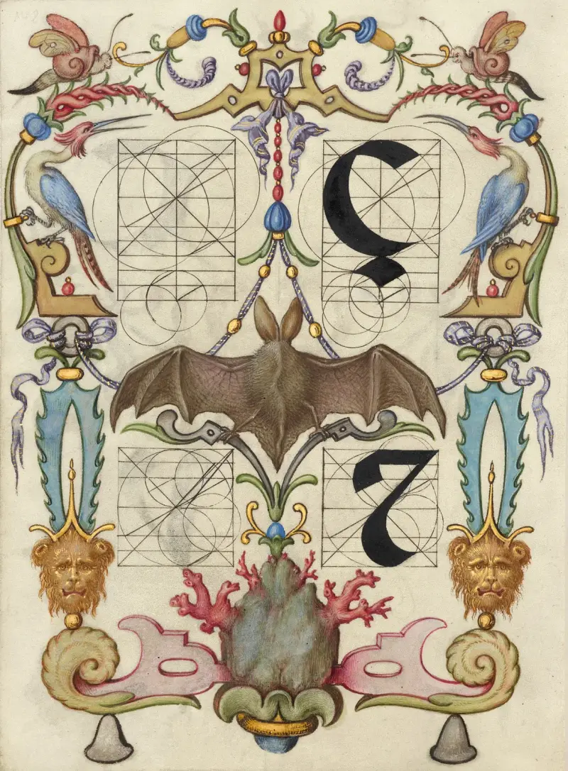 Guide for Constructing the Letters ç and tironian et av Joris Hoefnagel