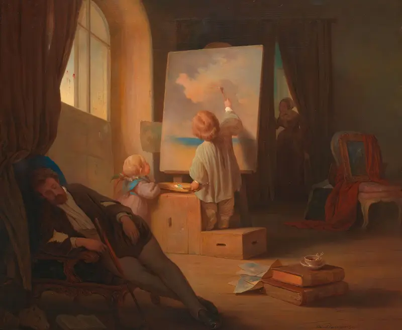 Śpiący malarz, Josef Danhauser