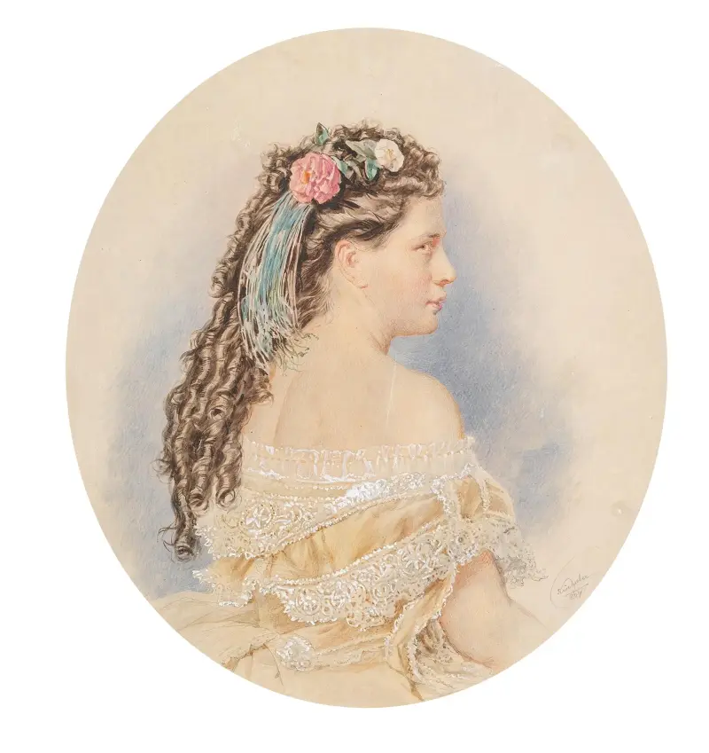 Frauenporträt, 1867 av Josef Kriehuber