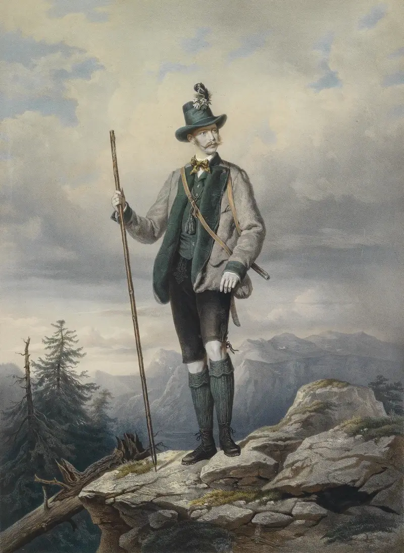 Kejsar Frans Josef I i Ischl-jaktkostym av Josef Kriehuber