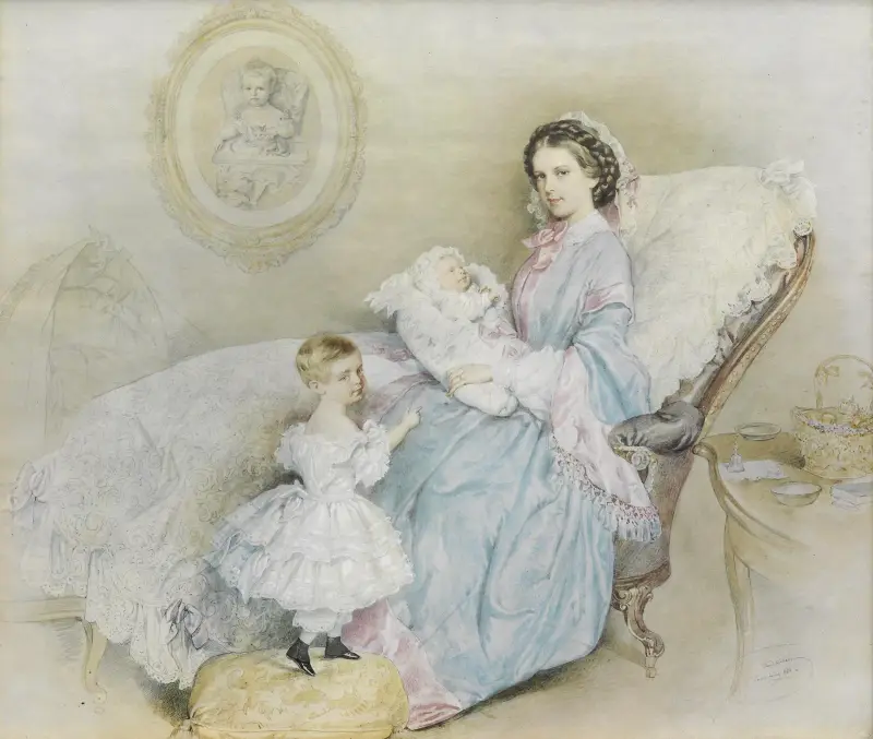Kejsarinnan Elisabeth med sina barn av Josef Kriehuber