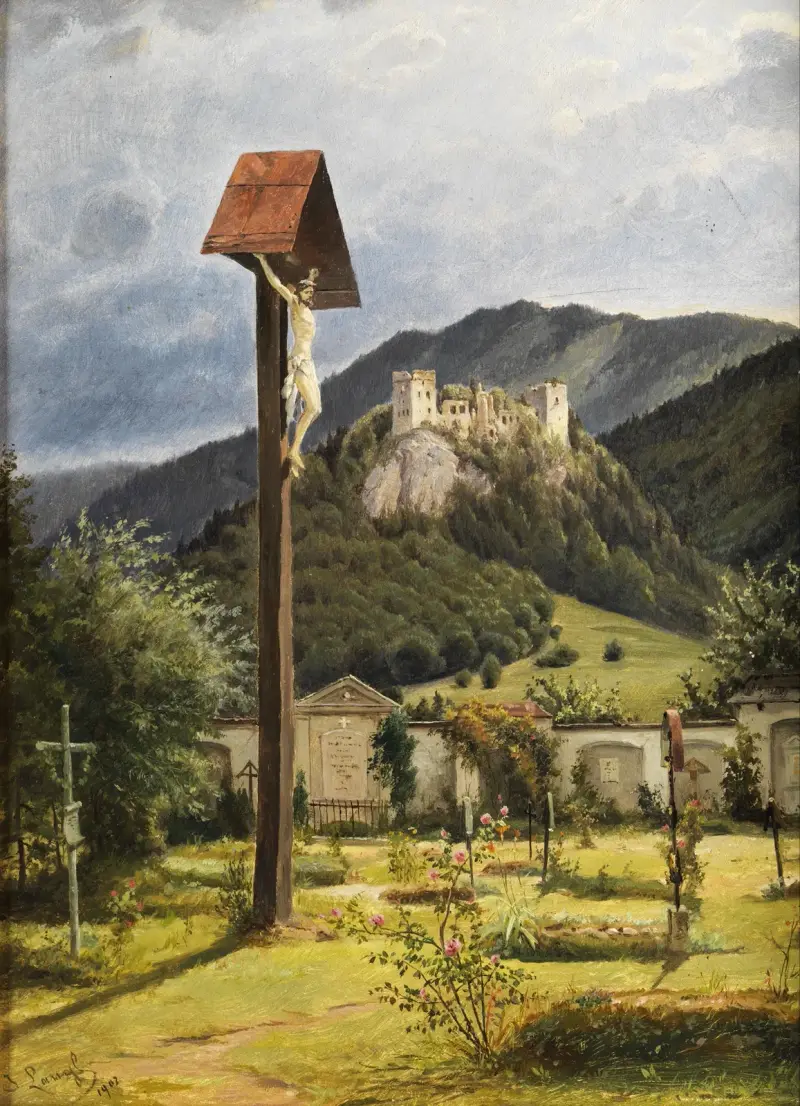 Utsikt över S:t Gallens kyrkogård av Josef Langl