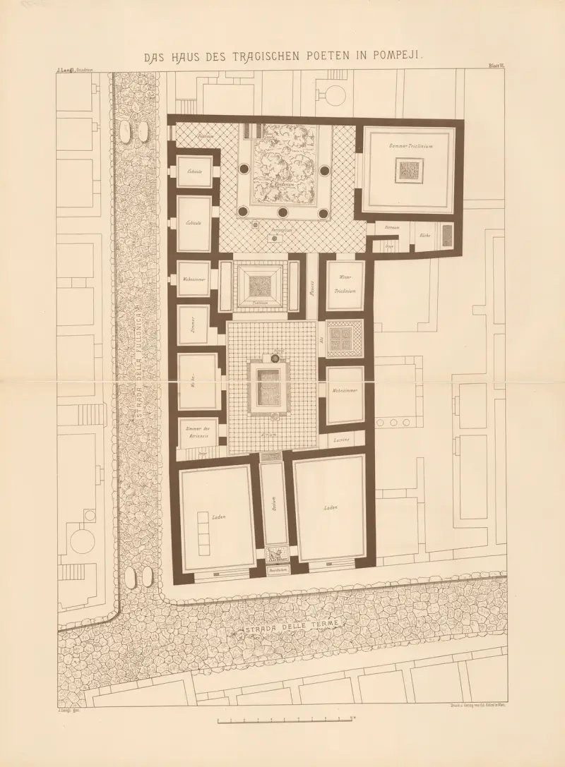 Das Haus des tragischen Poeten in Pompeji av Josef Langl