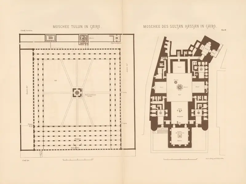 Die Tulun-Moschee in Kairo. Die Moschee des Sultan Hassan in Kairo von Josef Langl