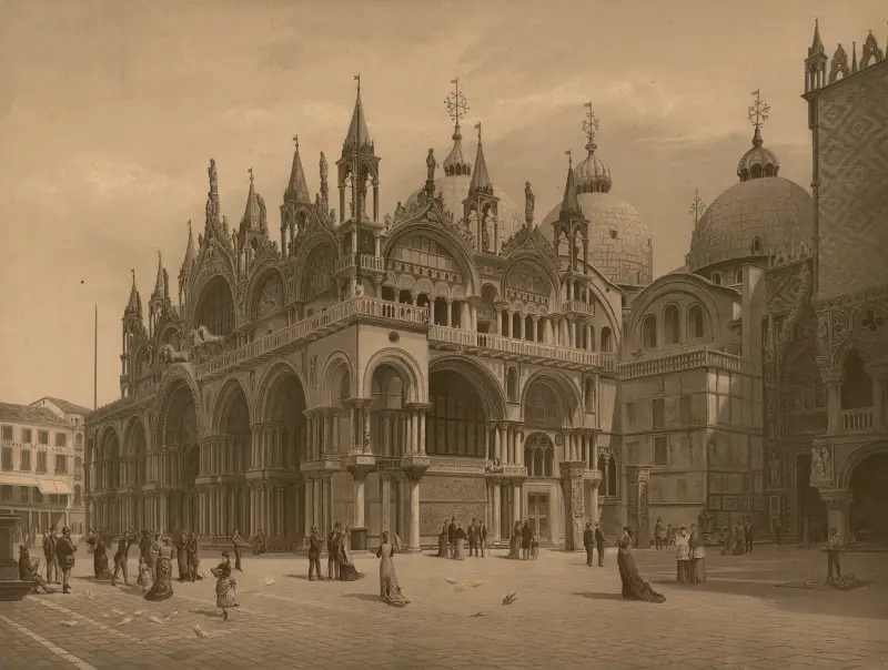 Markuskyrkan i Venedig av Josef Langl
