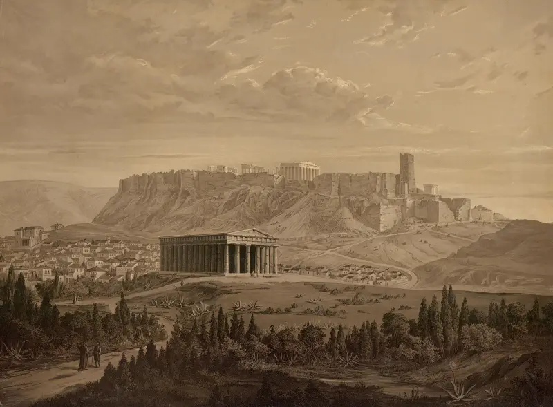 Akropolis i Aten, norra sidan av Josef Langl