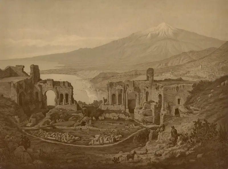 Den grekiska teatern i Taormina av Josef Langl