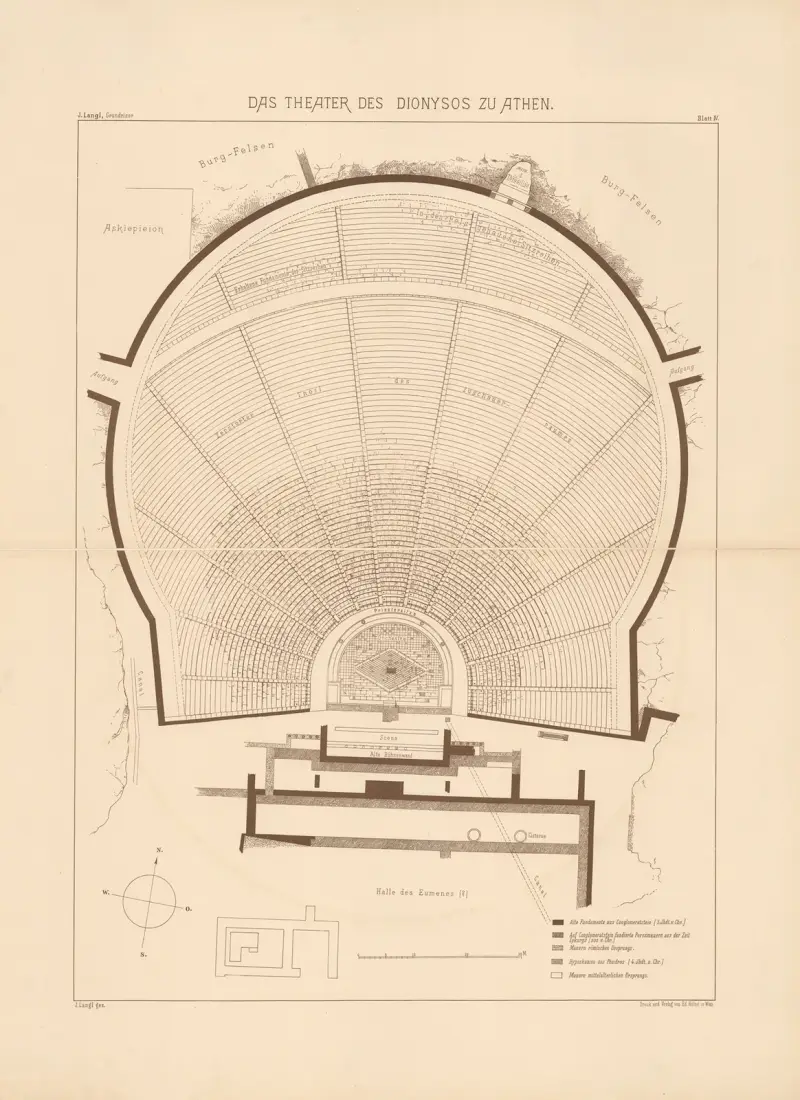Theater des Dionysos zu Athen av Josef Langl
