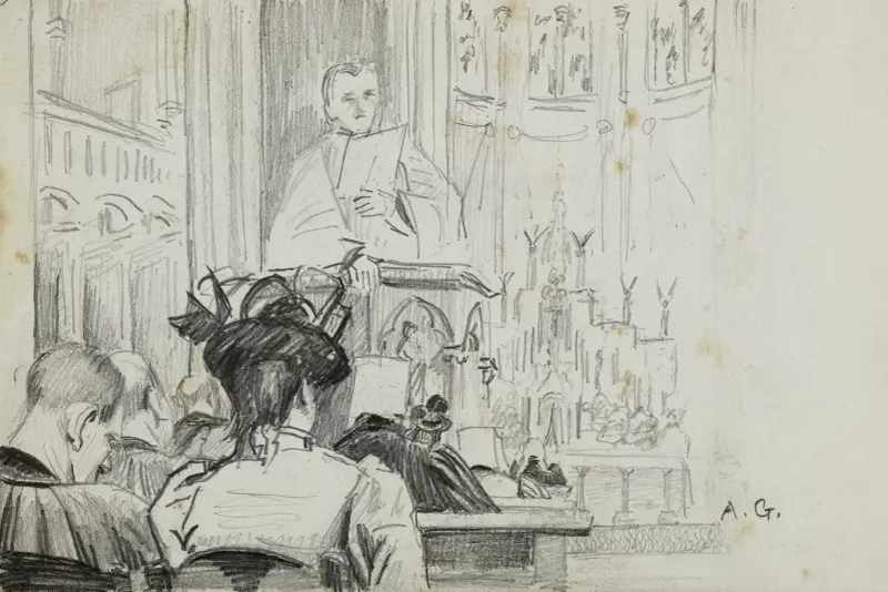Vid Saint-Louis-kyrkan i La Roche-sur-Yon av Arthur-Joseph Gueniot