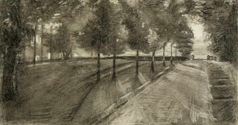Trädallé i en park av Arthur-Joseph Gueniot