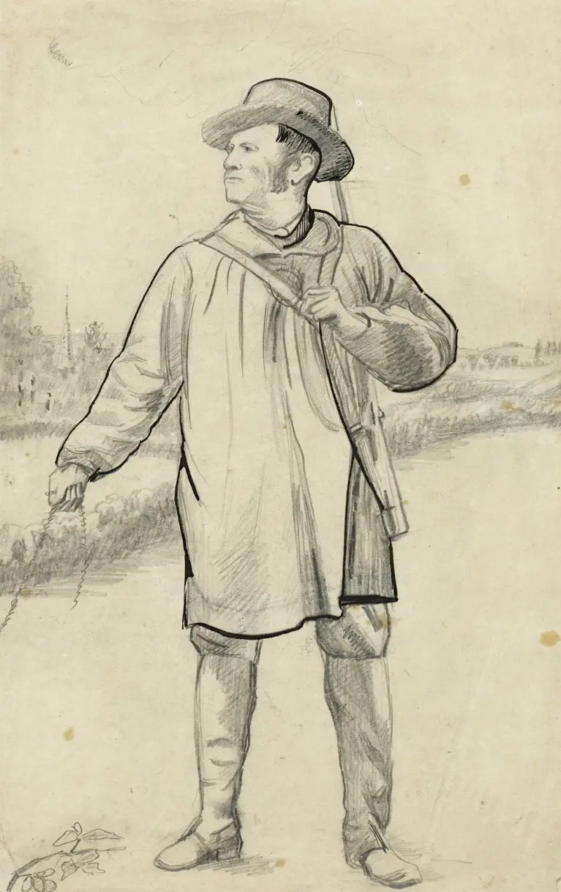 Jägare på en stig. Henri Trenit, Guéniots morbror av Arthur-Joseph Gueniot