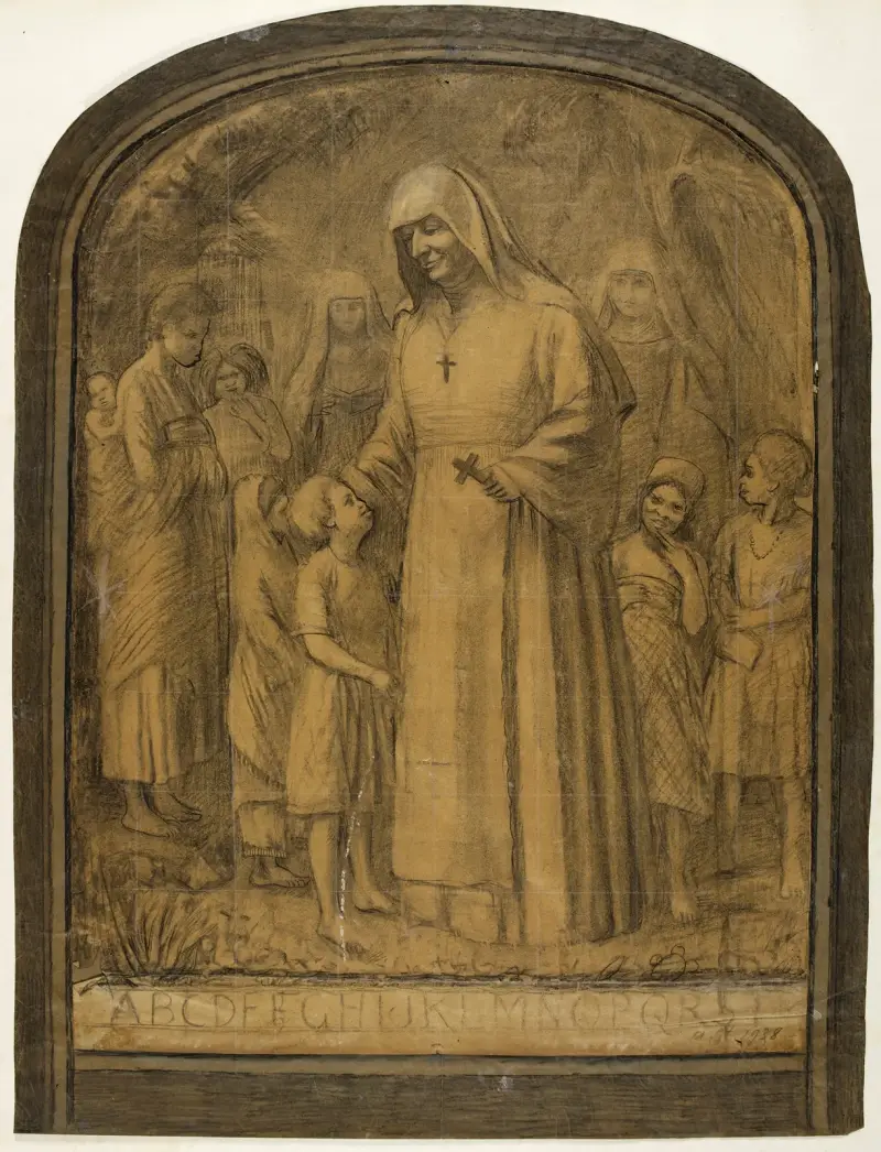 Etude pour un bas-relief Mère Javouhey missionnaire av Arthur-Joseph Gueniot