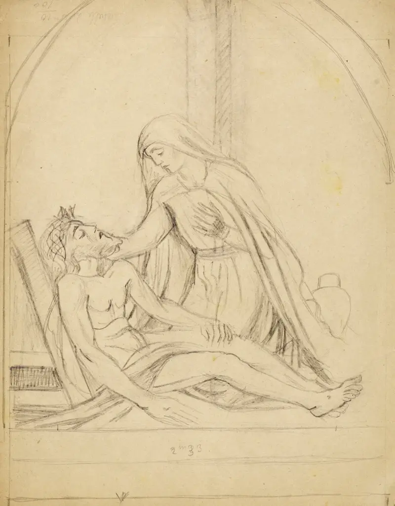Förstudie till en pietà av Arthur-Joseph Gueniot
