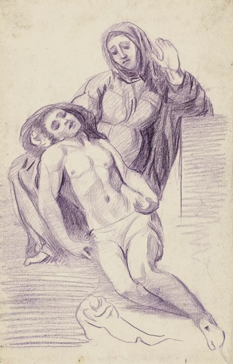Studie för en pietà av Arthur-Joseph Gueniot