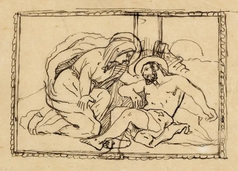 Studie för en pietà av Arthur-Joseph Gueniot