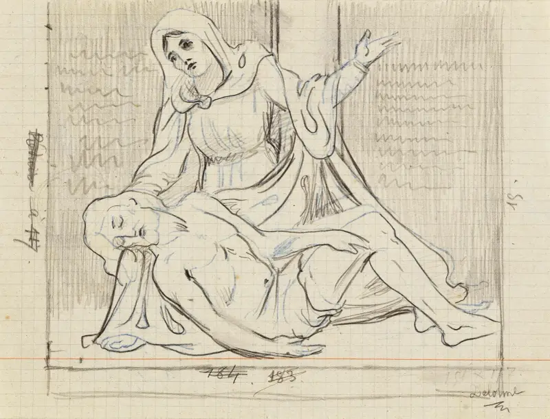 Studie för en pietà av Arthur-Joseph Gueniot