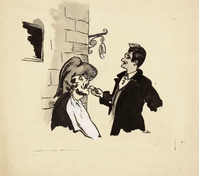 Barberaren och hans patient av Arthur-Joseph Gueniot