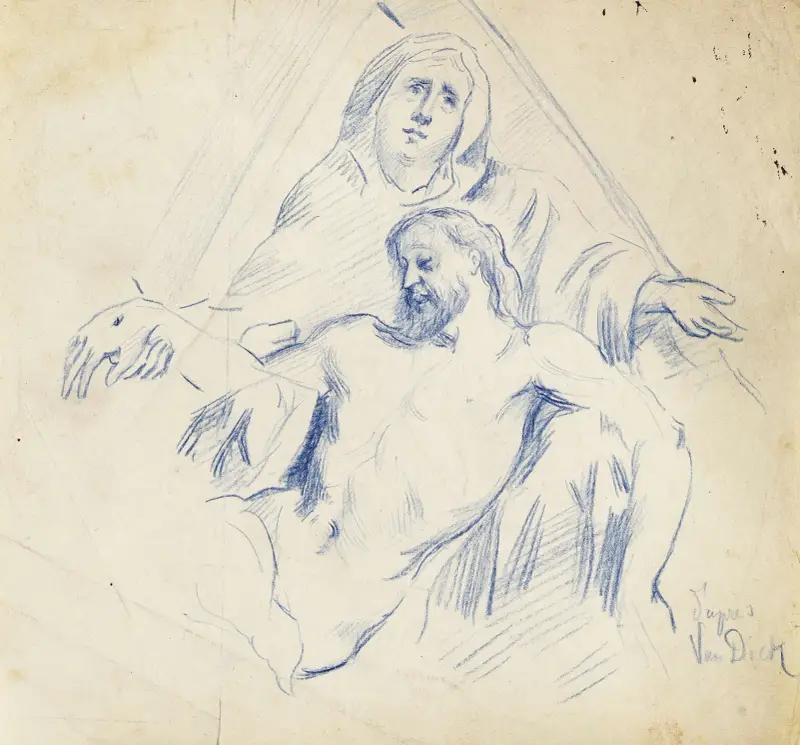Pietà efter Van Dyck av Arthur-Joseph Gueniot