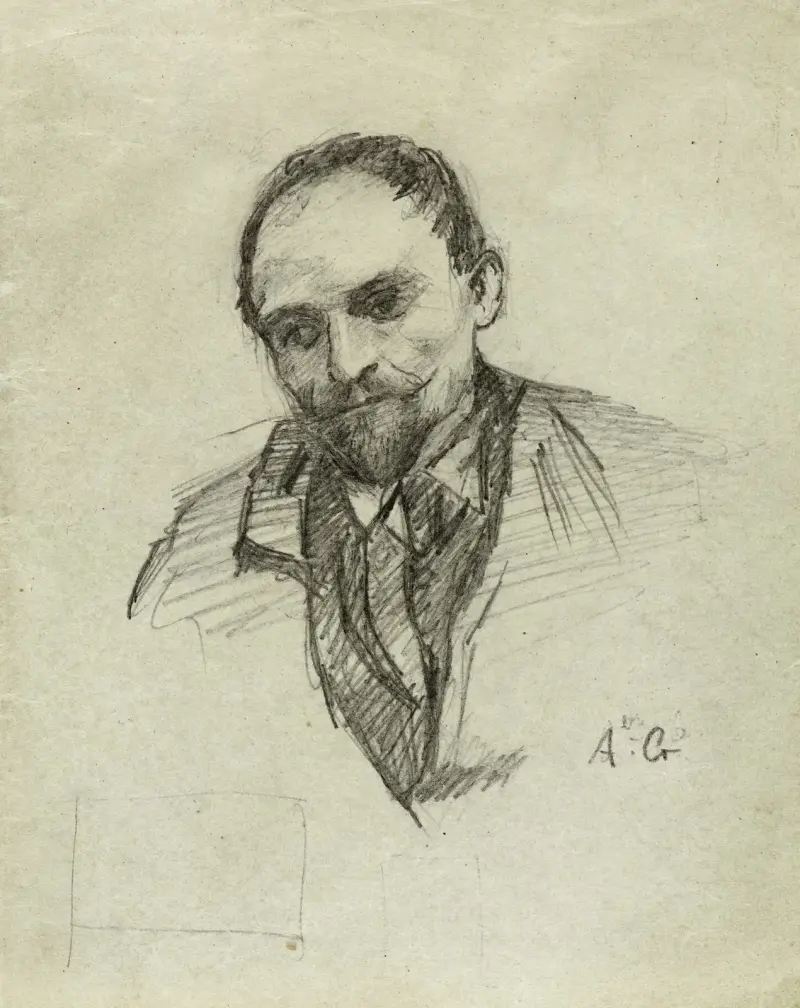 Portret brodatego mężczyzny, twarz lekko zwrócona w lewo, Arthur-Joseph Gueniot