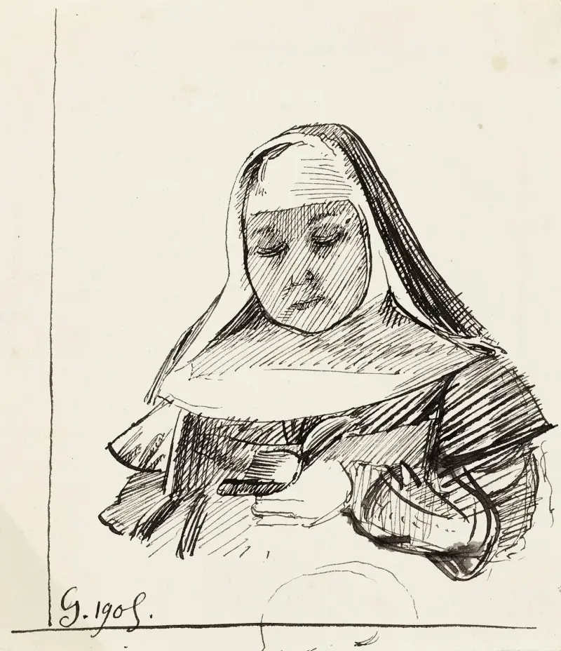 Porträtt av en nunna av Arthur-Joseph Gueniot