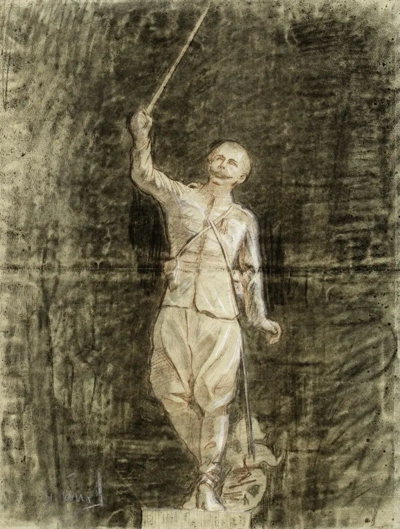 Staty av överste Villebois-Mareuil av Arthur-Joseph Gueniot