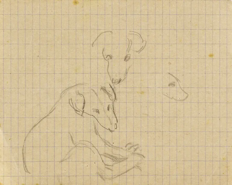 Tre hundstudier av Arthur-Joseph Gueniot