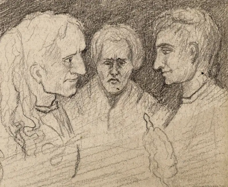Tre kvinnoporträtt av Arthur-Joseph Gueniot