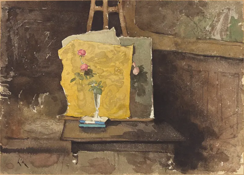 Ett hörn av en ateljé av Henri-Joseph Harpignies