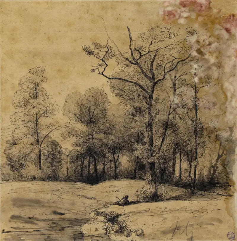 Vid vattnet av Henri-Joseph Harpignies