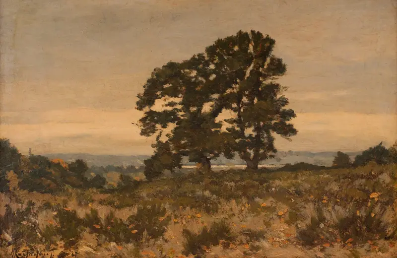 Två träd vid skogsbrynet av Henri-Joseph Harpignies