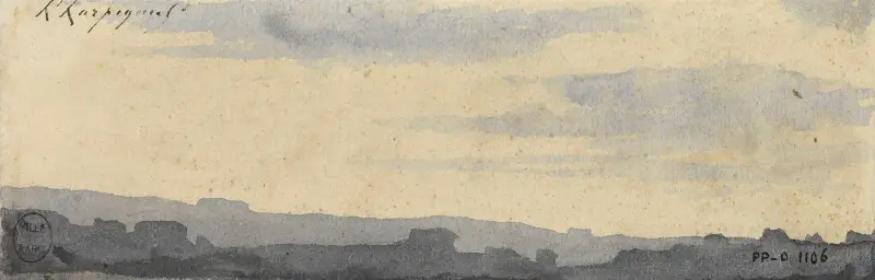 Studie av himmel av Henri-Joseph Harpignies