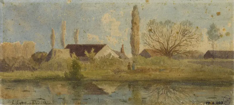 Havet nära byn av Henri-Joseph Harpignies