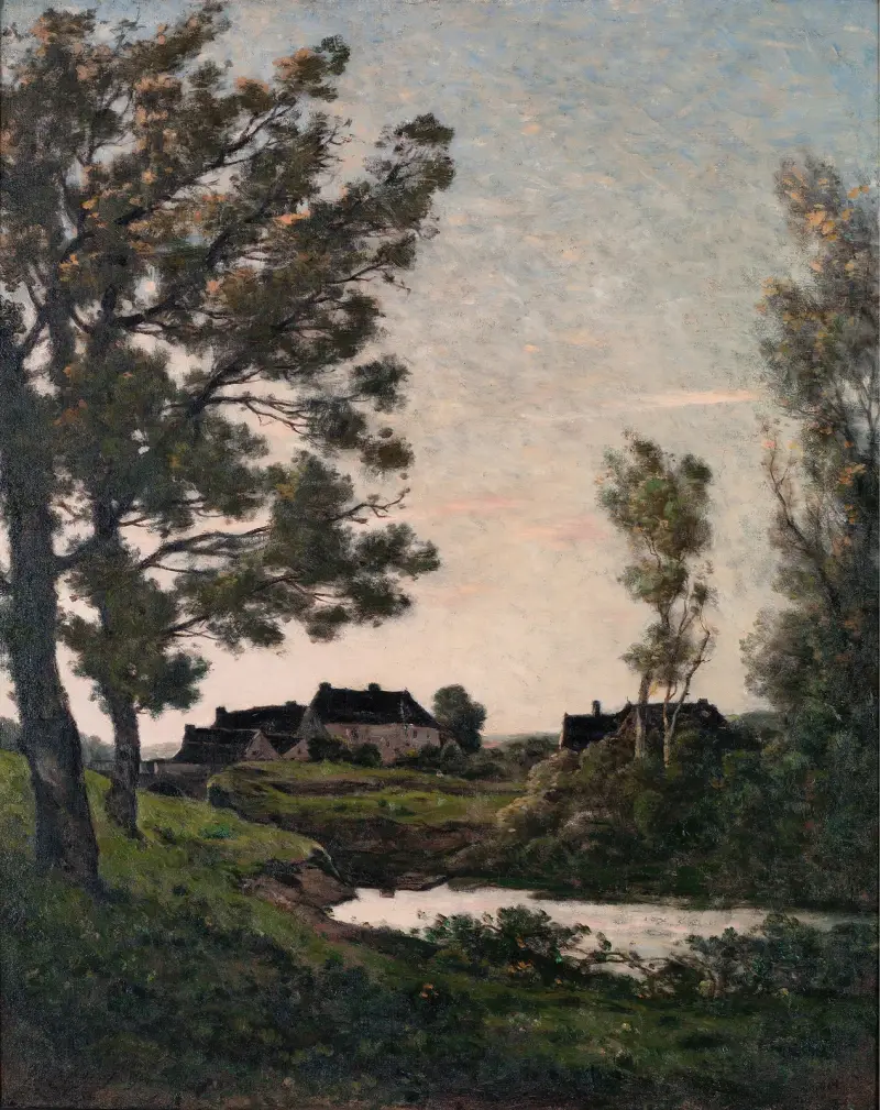 Bäcken vid St. Privé, Yonne av Henri-Joseph Harpignies