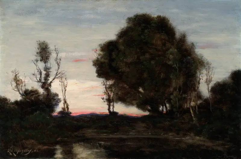 Landskap i skymningen av Henri-Joseph Harpignies