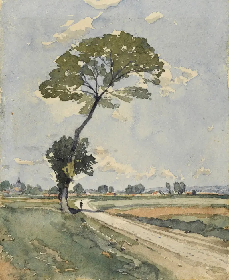 L’arbre au bord de la route av Henri-Joseph Harpignies