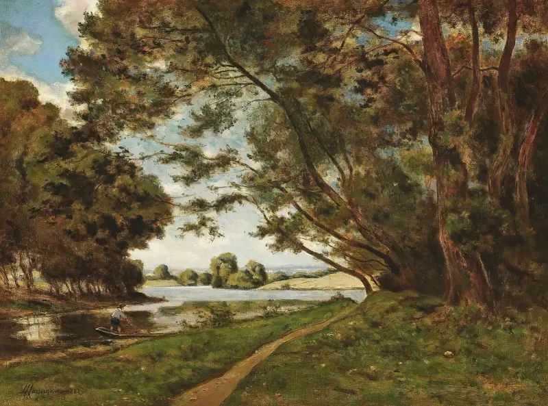 Stigen vid floden av Henri-Joseph Harpignies
