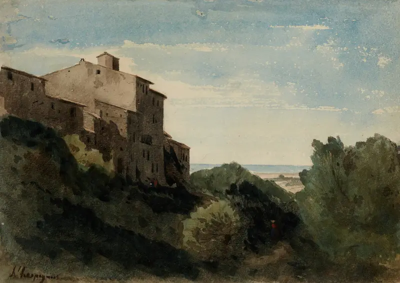 Paysage à l’Arricia (près de Rome) av Henri-Joseph Harpignies