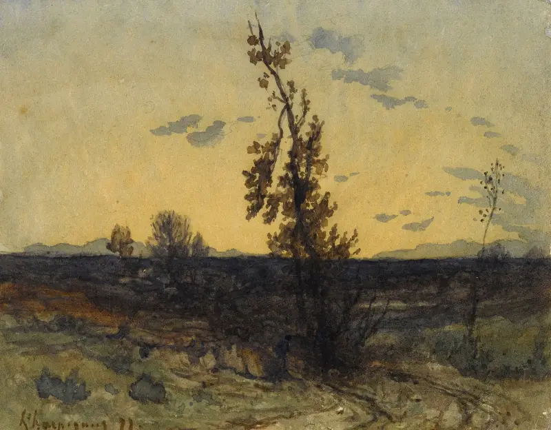 Landskap i skymningen av Henri-Joseph Harpignies